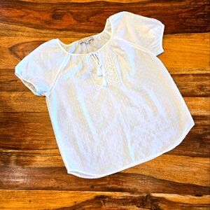 Loft white cotton top, size S